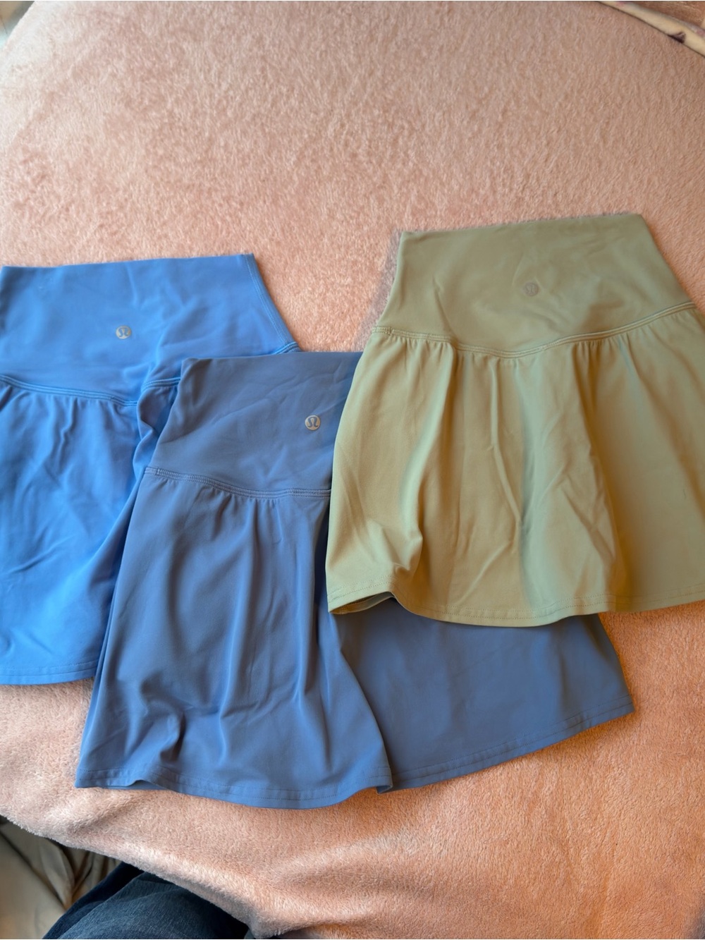 lululemon athletica Skorts in Blue, Slate Blue, and green